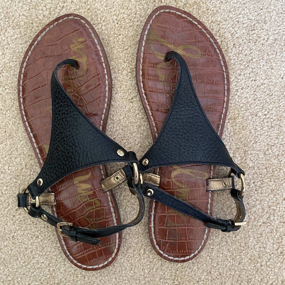 Sam Edelman Black Greta Thong Sandal